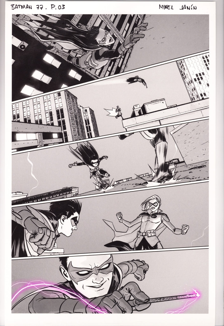 Batman Vol 3 77 Fine Art Monoprint: Page #3 (2019) Signed x1 Mike Janin 