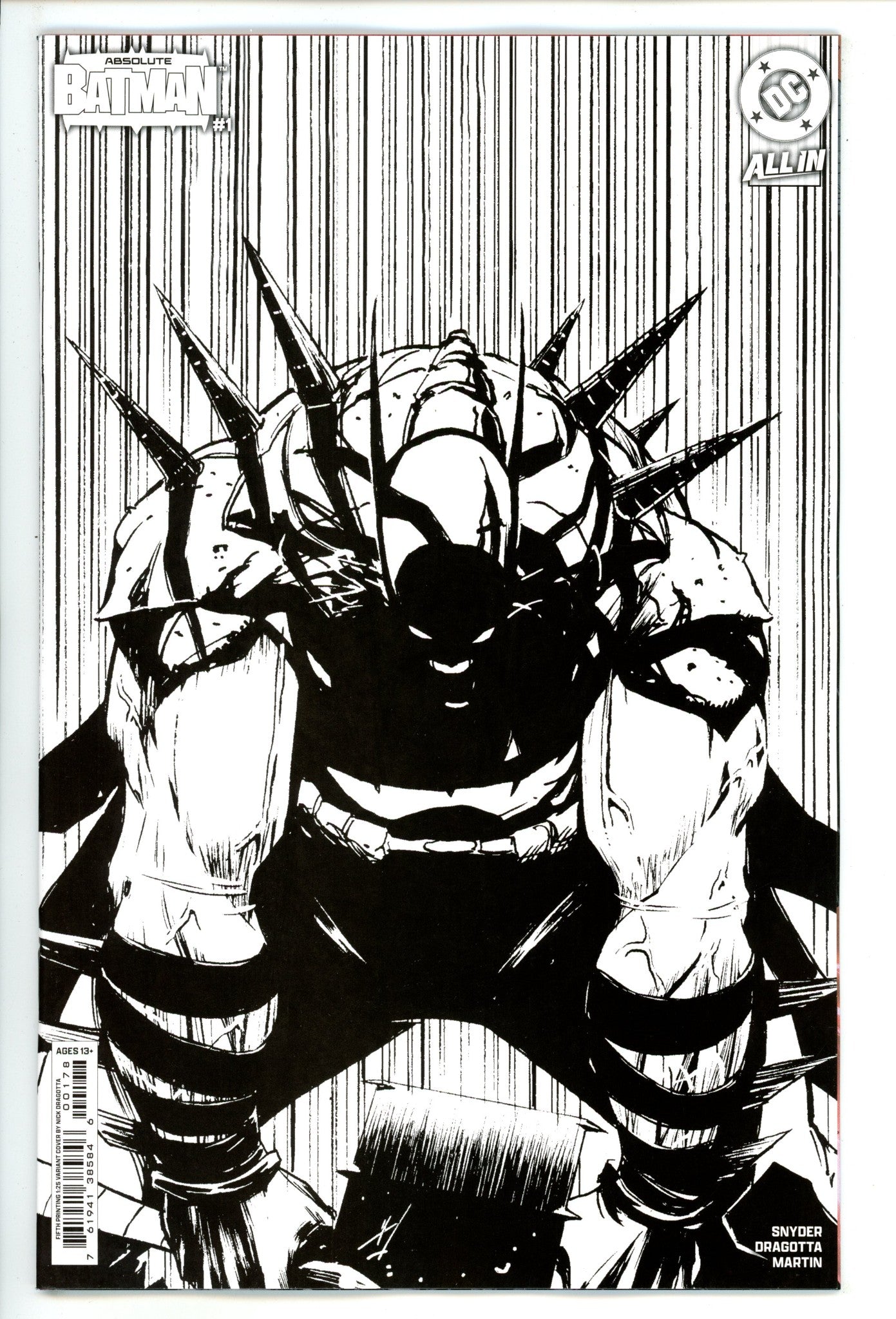 Absolute Batman 1 Dragotta B&W 5th Print Incentive Variant NM- (2025)