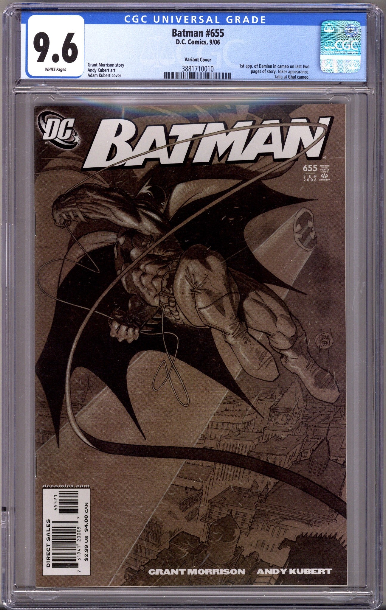 Batman Vol 1 655 CGC 9.6 (NM+) DC (2006) Kubert | CaptCan Comics