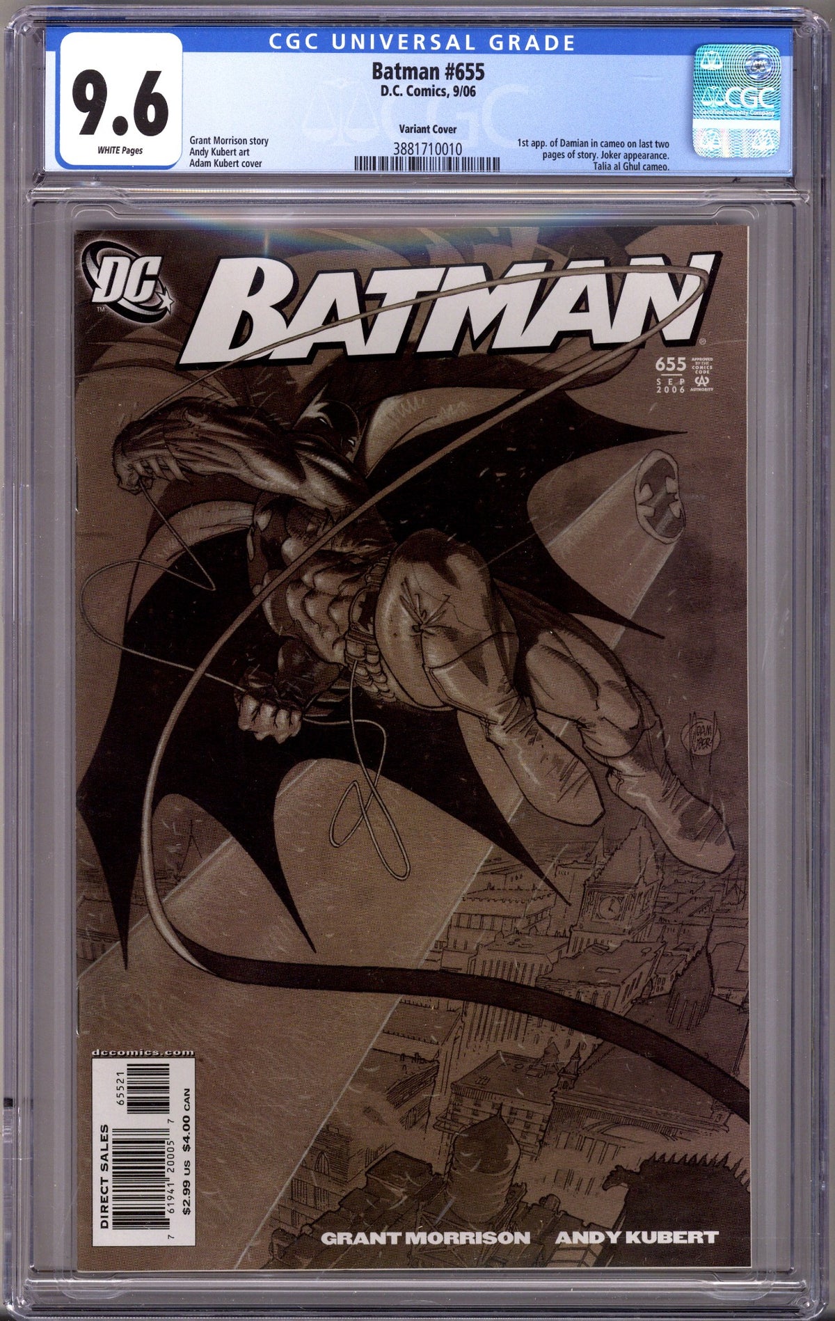 Batman Vol 1 655 CGC 9.6 (NM+) DC (2006) Kubert | CaptCan Comics