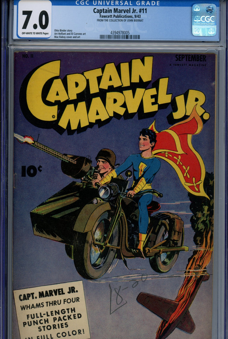 Captain Marvel Jr. 11 CGC 7.0 (FN/VF) (1943) 