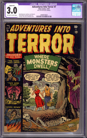 Adventures into Terror 7 CGC 3.0 (GD/VG) Trimmed (1951)