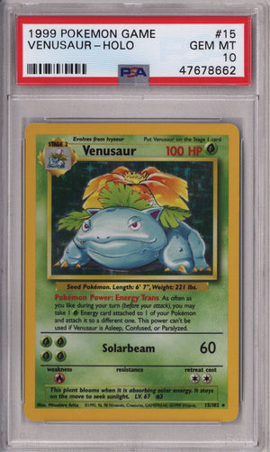 Pokemon Base Set Venusaur PSA Gem Mint 10 (1999)