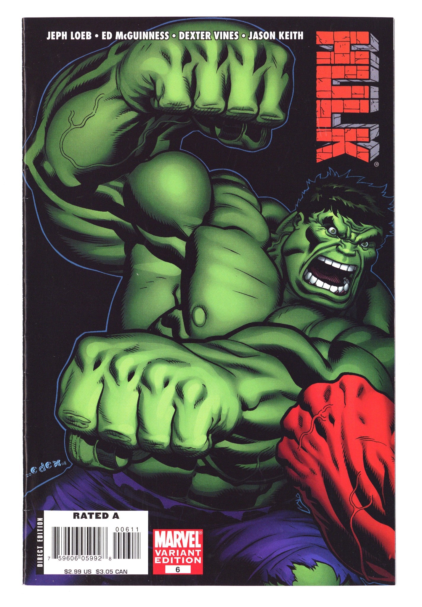 Hulk Vol 1 6 High Grade (2008) McGuinness Variant 