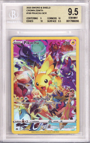 Pokemon Crown Zenith Pikachu Scr BGS Gem Mint 9.5 (2023)