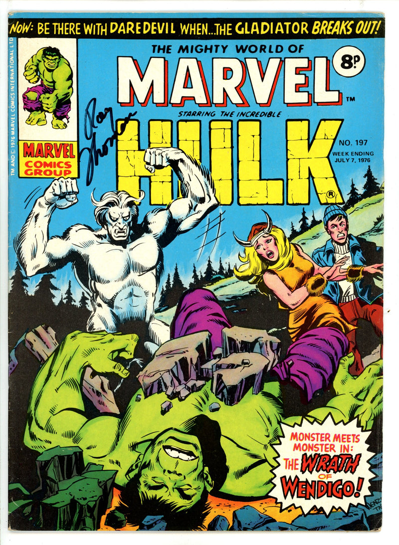 The Mighty World of Marvel 197 FN Signed Roy Thomas (1976)