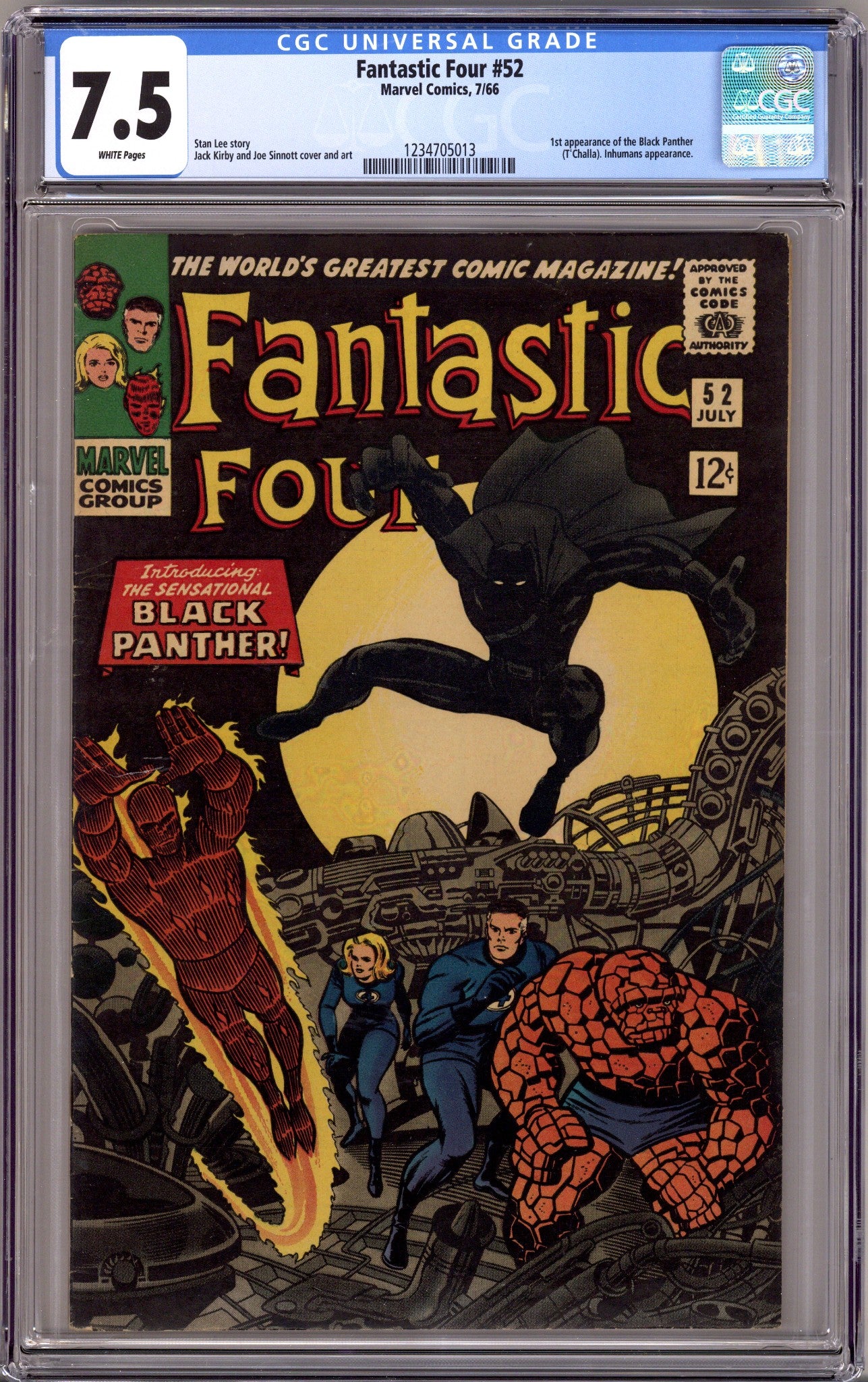 Fantastic Four Vol 1 52 CGC 7.5 (VF-)   (1966)        