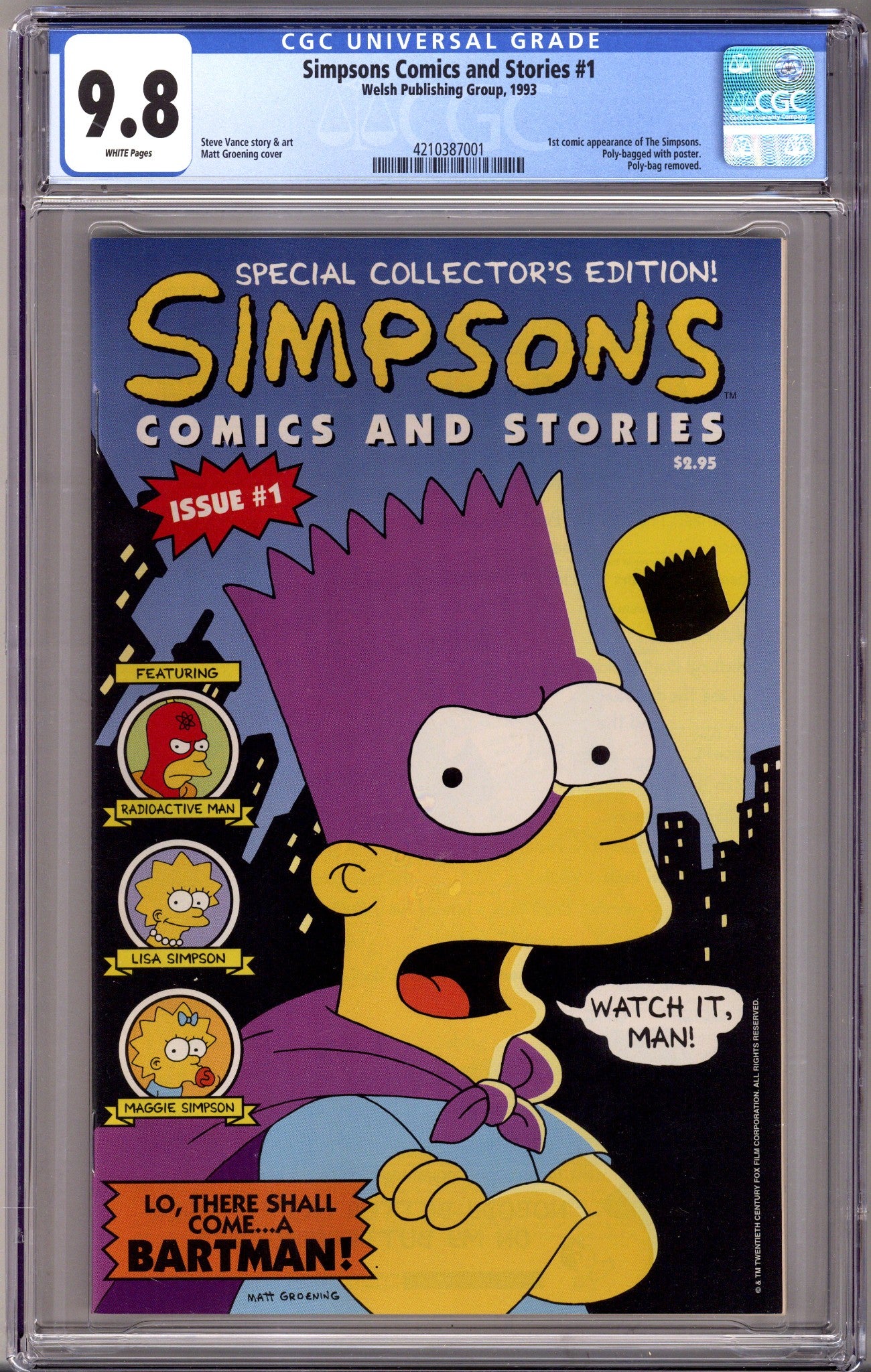 Simpsons Comics and Stories Vol 1 1 CGC 9.8 (NM/M) (1993) 