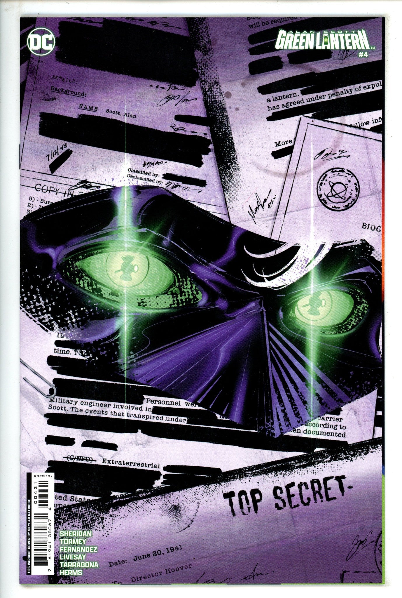 Alan Scott The Green Lantern 4 Patridge Incentive Variant VF/NM (2024)