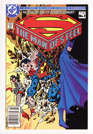 The Man of Steel Vol 1 3 NM- (9.2) (1986) Canadian Price Variant 