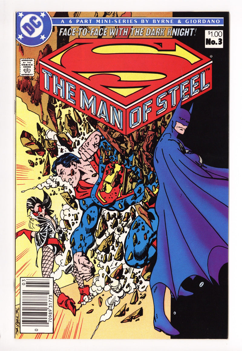 The Man of Steel Vol 1 3 NM- (9.2) (1986) Canadian Price Variant 