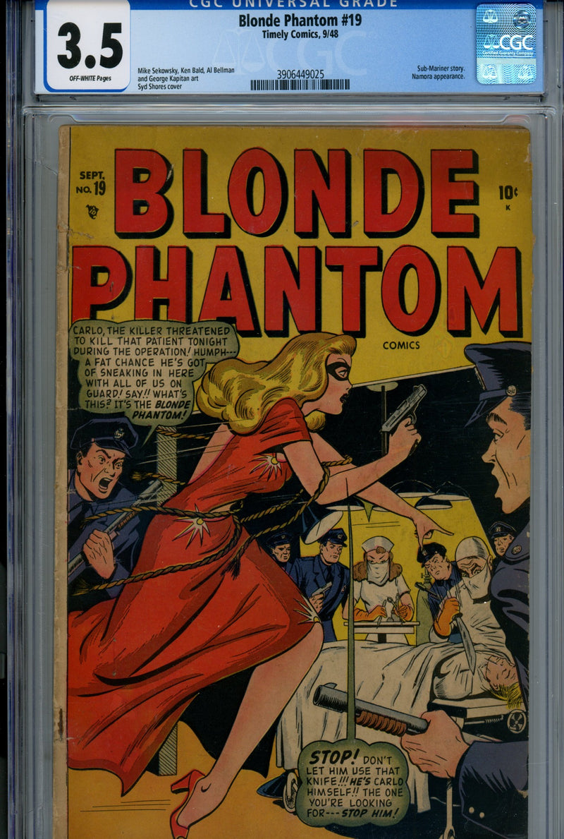Blonde Phantom Comics 19 CGC 3.5 (VG-) (1948) 