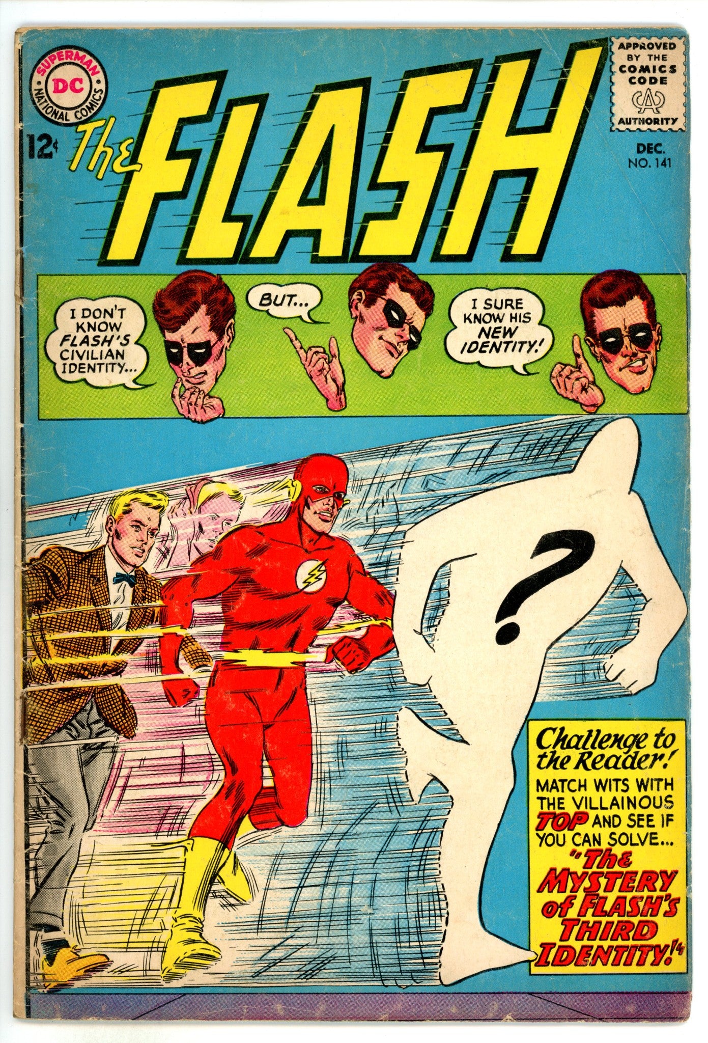 The Flash Vol 1 141 VG- (3.5) Interior Cover Tape (1963) 