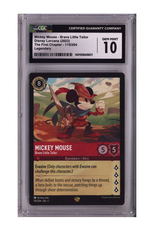 Lorcana First Chapter Mickey Mouse Brave Little Tailor CGC Gem Mint 10 (2023)