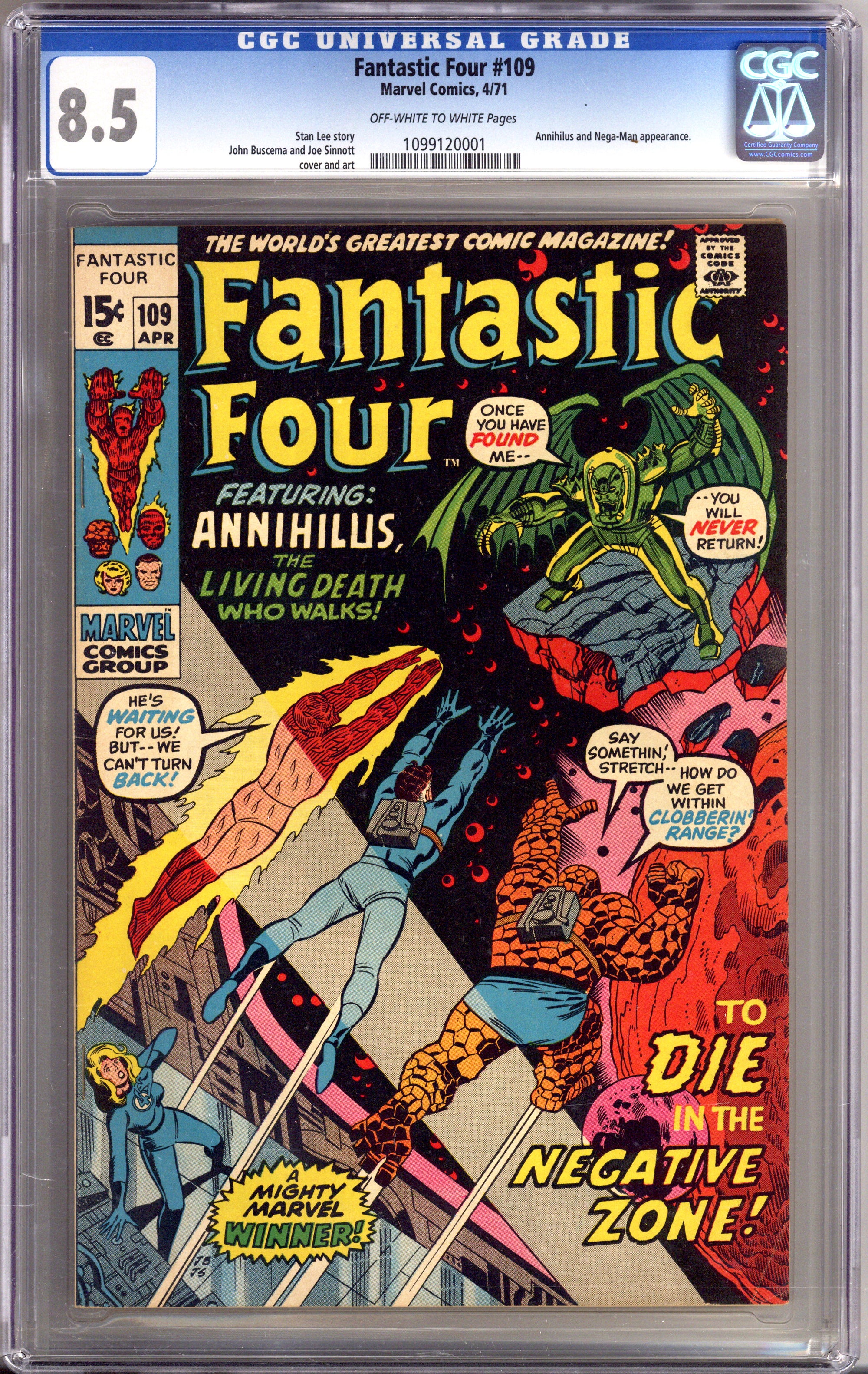 Fantastic Four Vol 1 109 CGC 8.5 (VF+) (1971) 