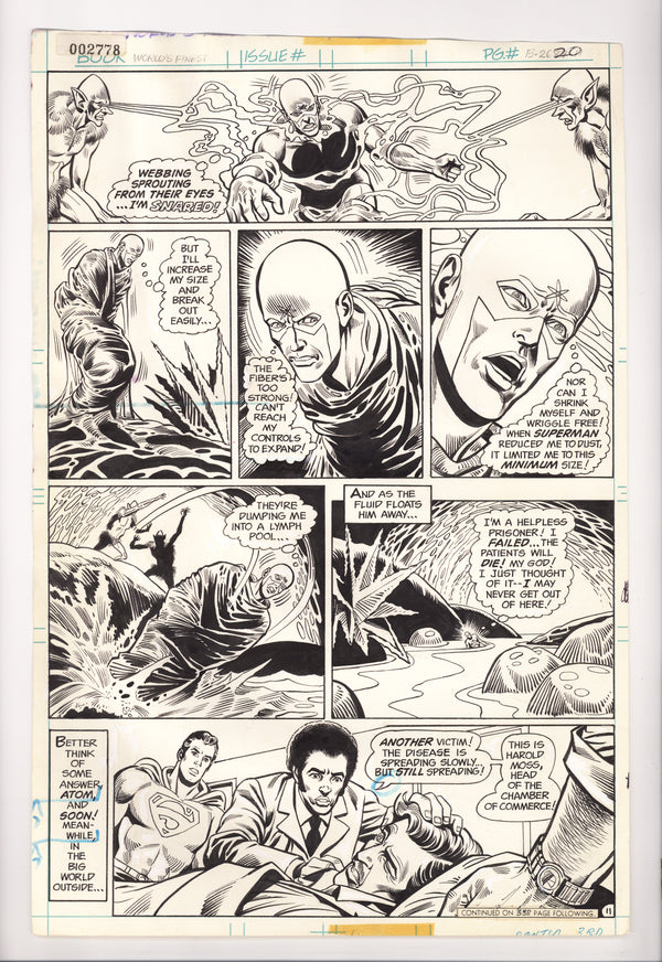 World's Finest Comics 236 Dick Dillin & John Calnan Art, Page #20, Water Damage (1976)