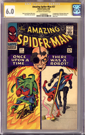 The Amazing Spider-Man Vol 1 37 CGC 6.0 (FN) (1966) Signed x1 Cover Stan Lee