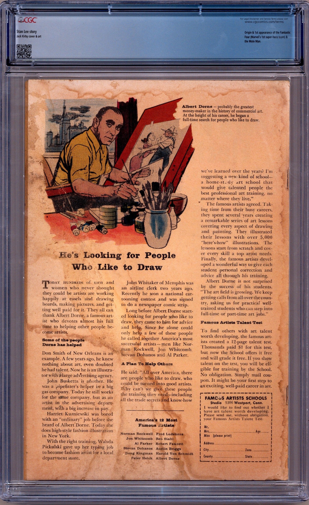 Fantastic Four Vol 1 1 CGC 1.5 (FR/GD) (1961)