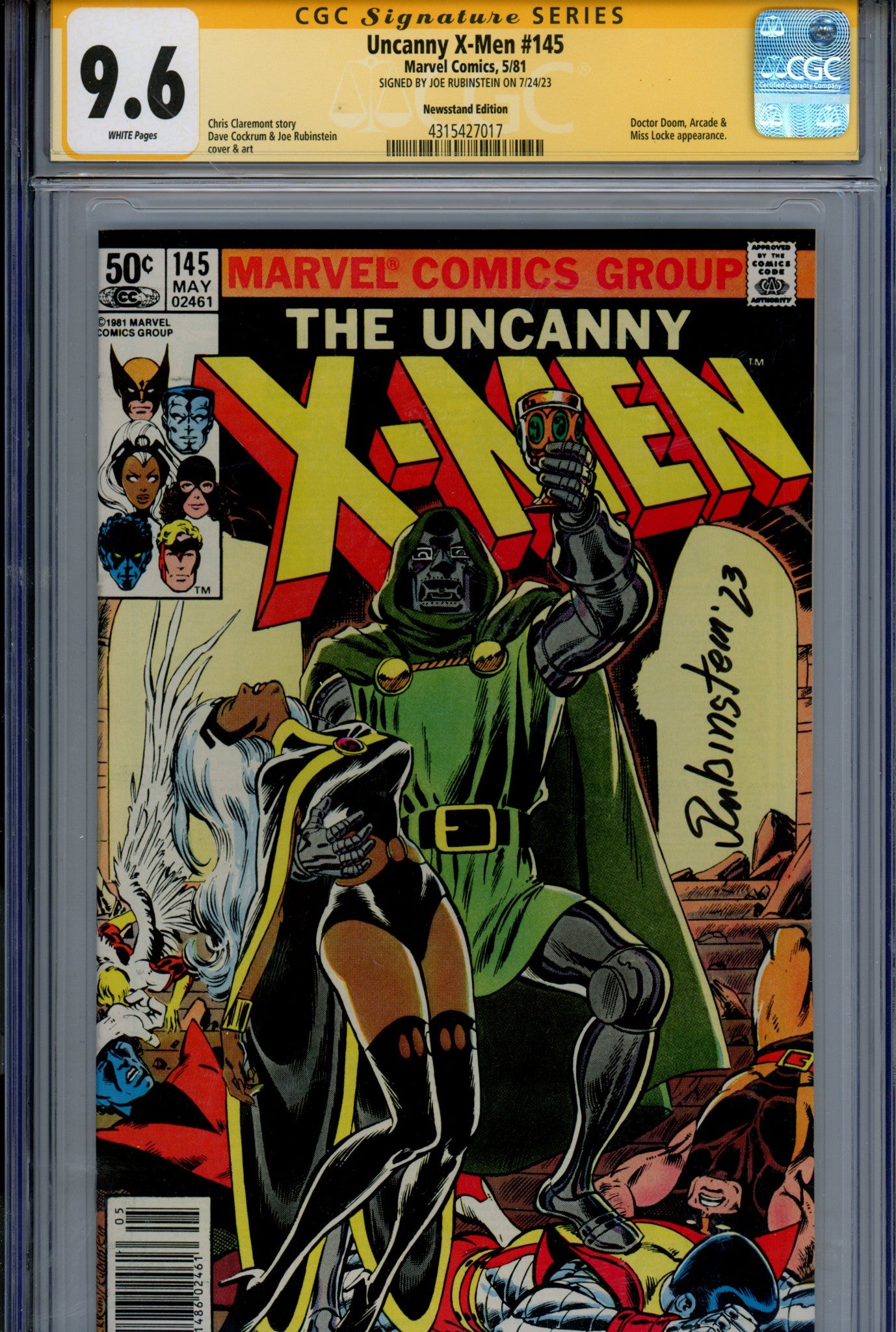 The Uncanny X-Men Vol 1 145 CGC 9.6 (NM+) (1981) Newsstand 