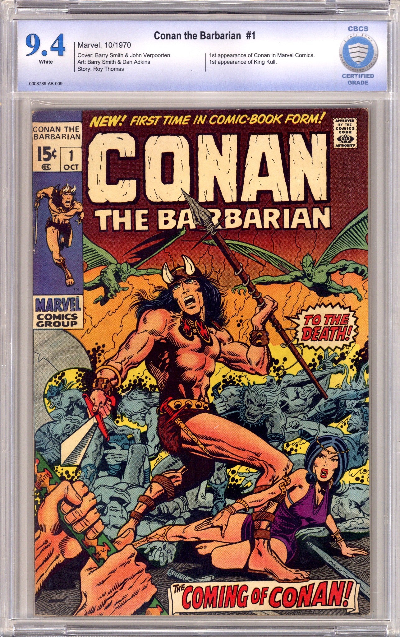 Conan the Barbarian Vol 1 1 CBCS 9.4 (NM) (1970) 