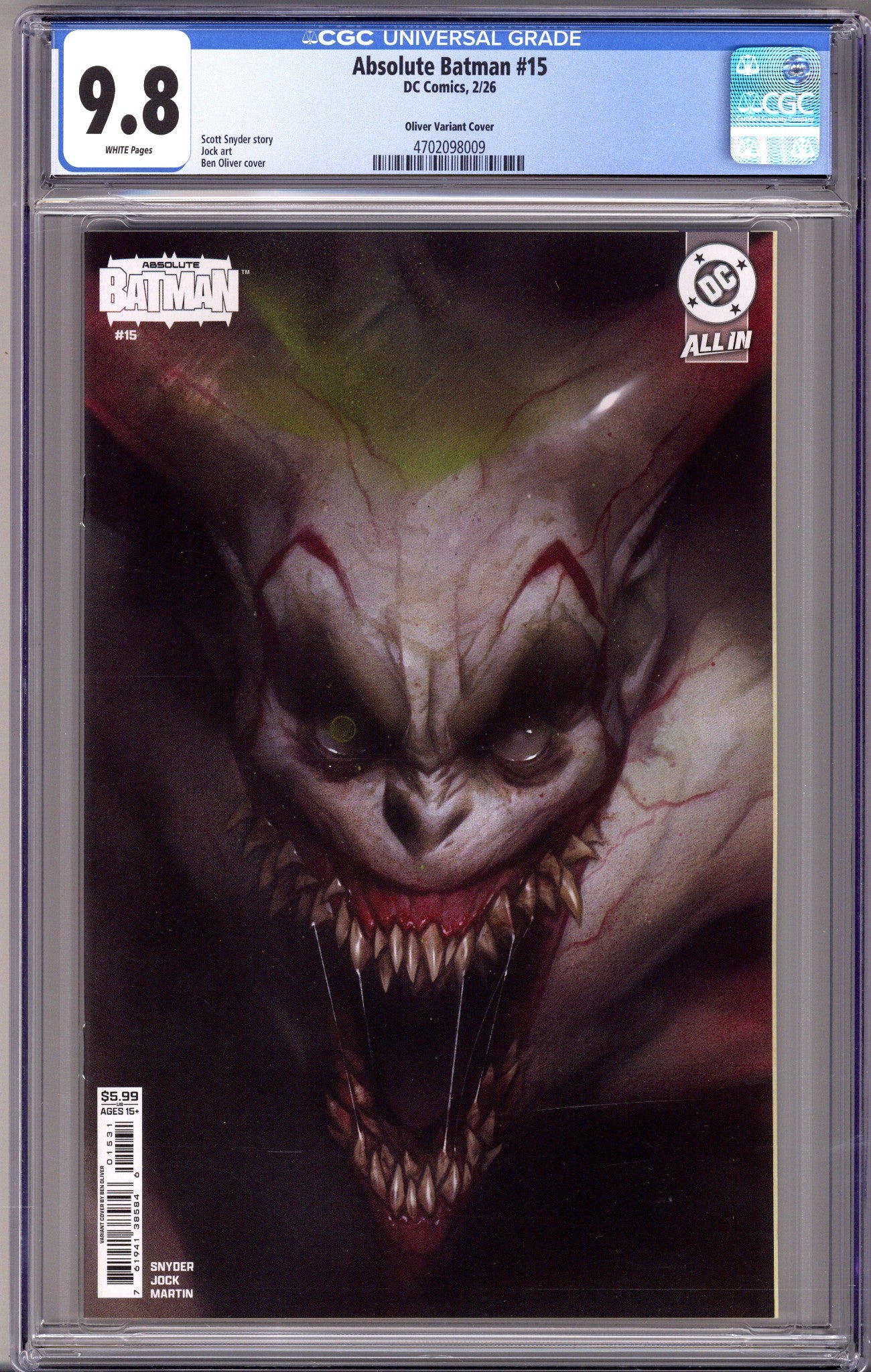 Absolute Batman 15 CGC 9.8 (NM/M) (2026) Oliver Variant 