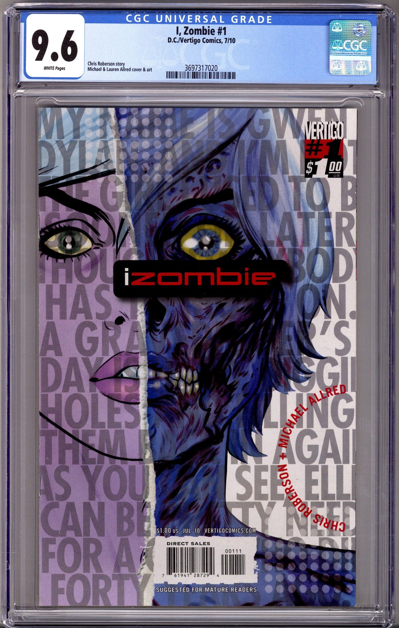 I, Zombie [iZombie] 1 CGC 9.6 (NM+) (2010)
