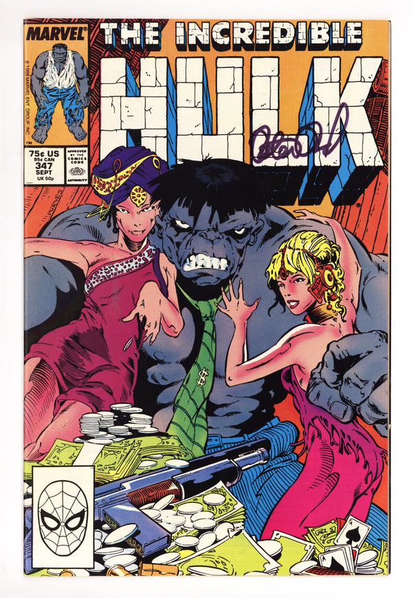 The Incredible Hulk Vol 1 347 VF+ (8.5) (1988) Signed x1 Cover Peter David