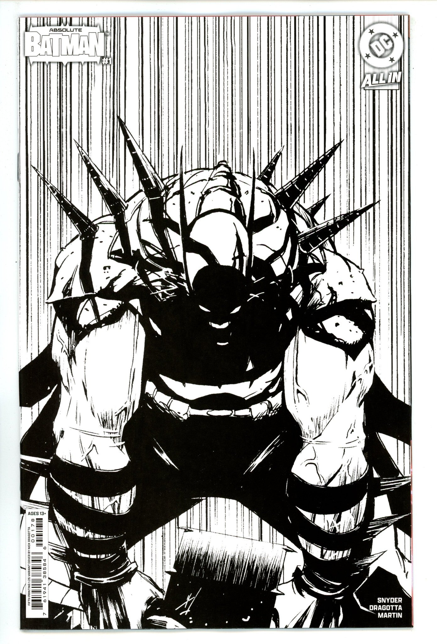 Absolute Batman 1 Dragotta B&W 5th Print Incentive Variant NM (2025)