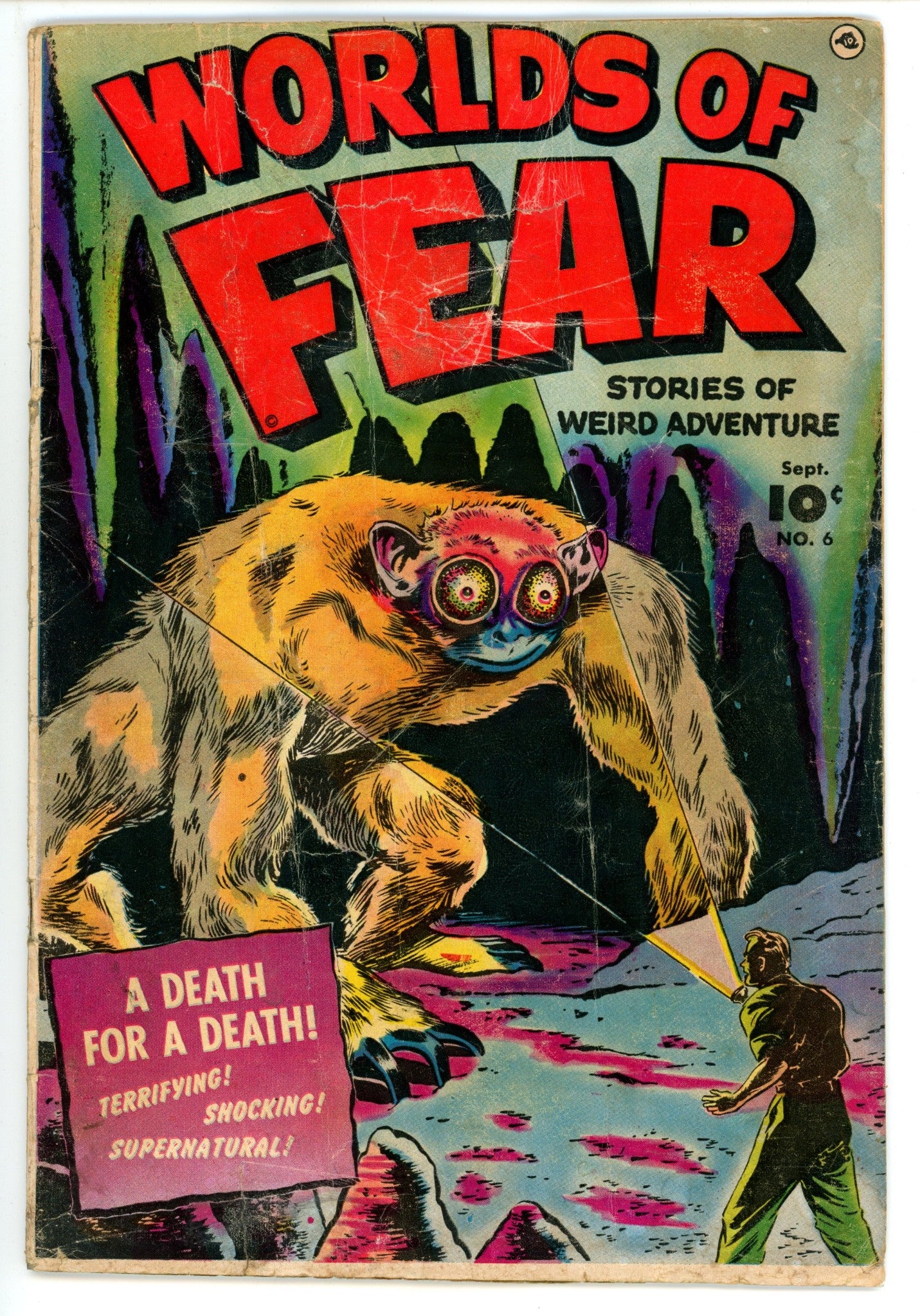 Worlds of Fear 6 GD+ (2.5) Tape on Book (1952) 