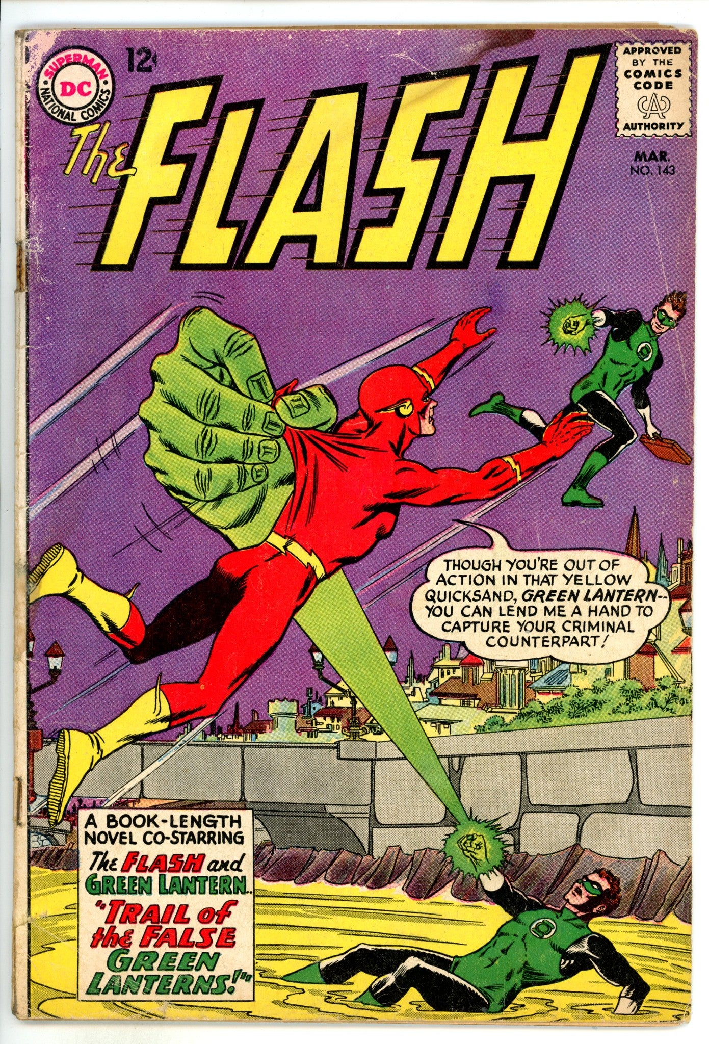 The Flash Vol 1 143 GD+ (2.5) Interior Cover Tape (1964) 