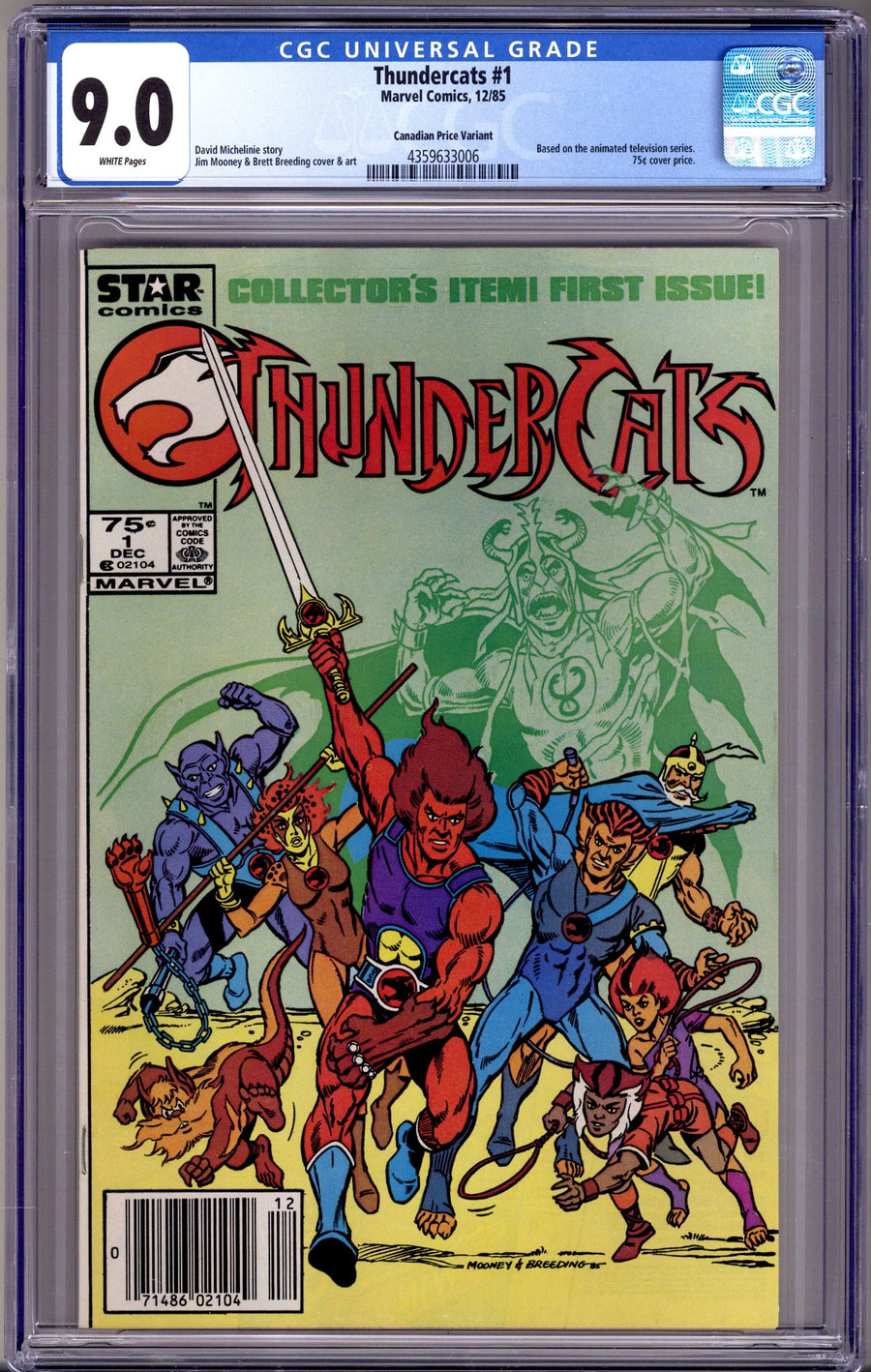 Thundercats 1 CGC 9.0 (VF/NM) (1985) Canadian Price Variant 