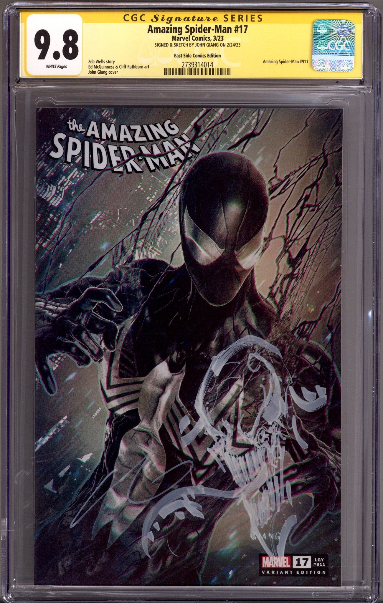 Amazing Spider-Man Vol 6 17 CGC 9.8 (NM/M)   (2023) Giang     Exclusive Variant  Signed / Remarked x1 Cover John Giang 