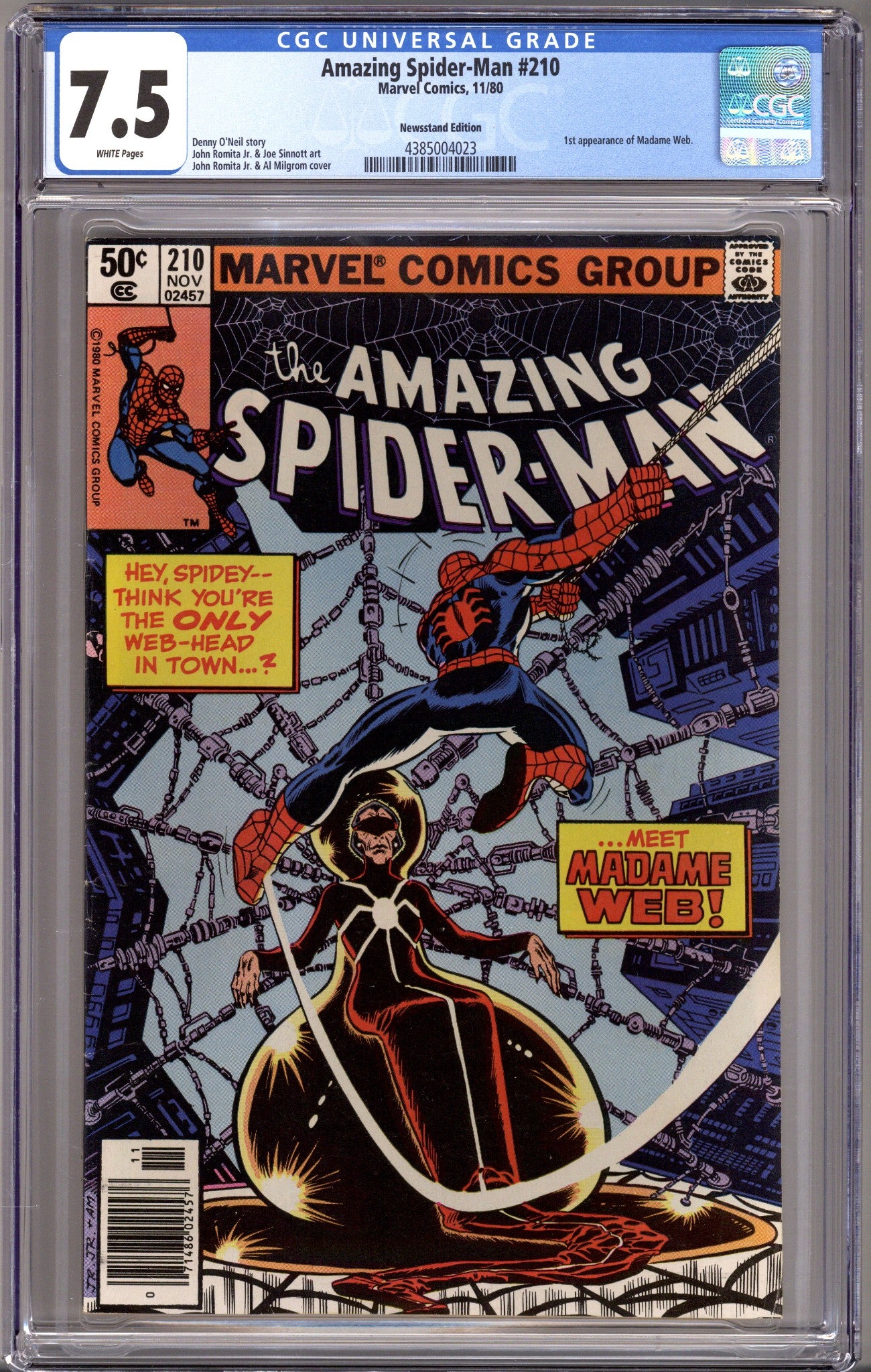 The Amazing Spider-Man Vol 1 210 CGC 7.5 (VF-) (1980) Newsstand 