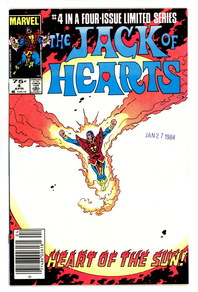 The Jack of Hearts 4 VF (8.0) (1984) Canadian Price Variant 