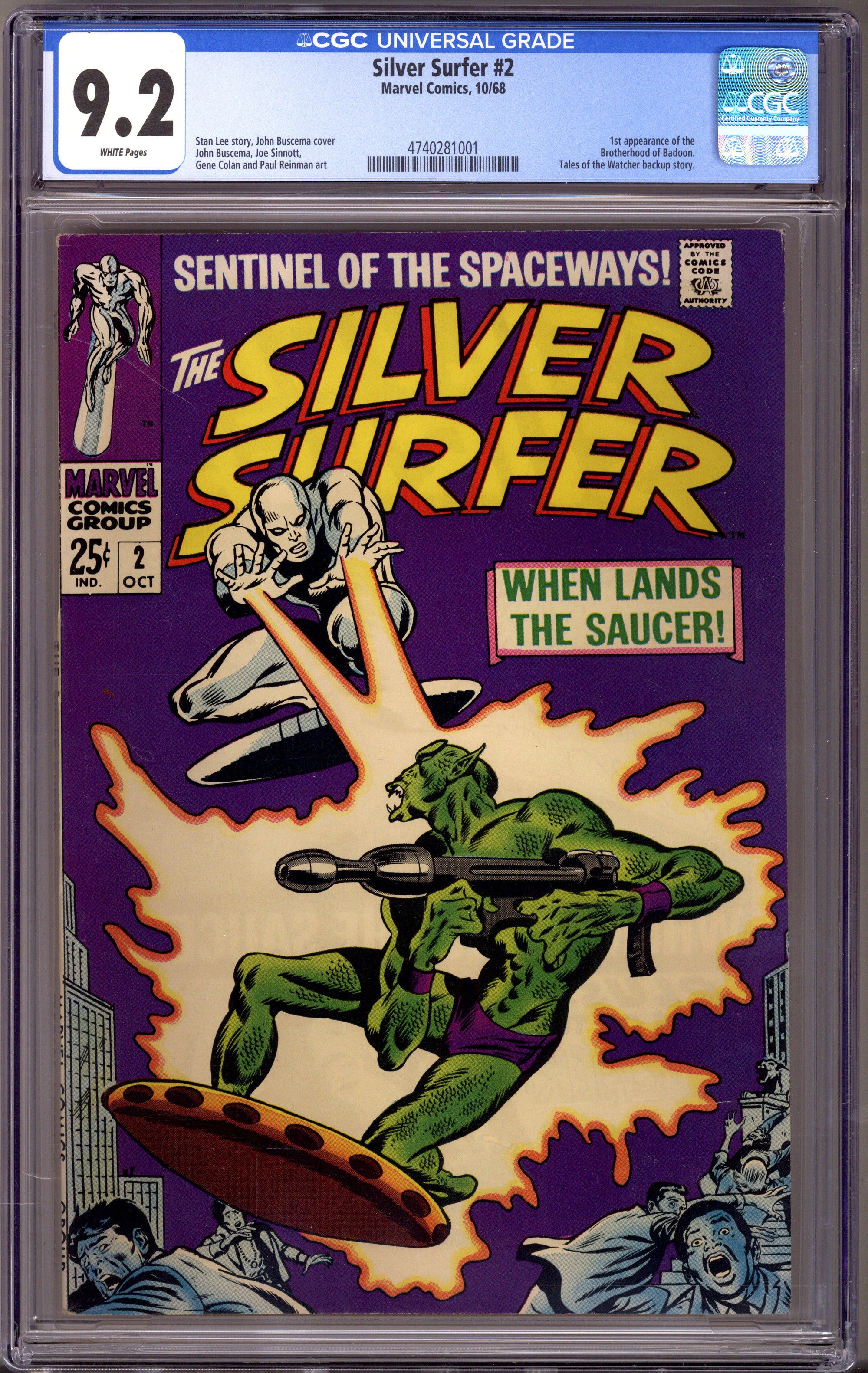 The Silver Surfer Vol 1 2 CGC 9.2 (NM-) (1968) 