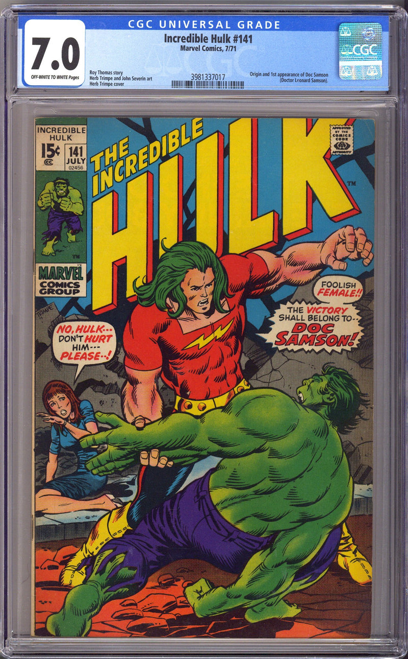 The Incredible Hulk Vol 1 141 CGC 7.0 (FN/VF) (1971) 