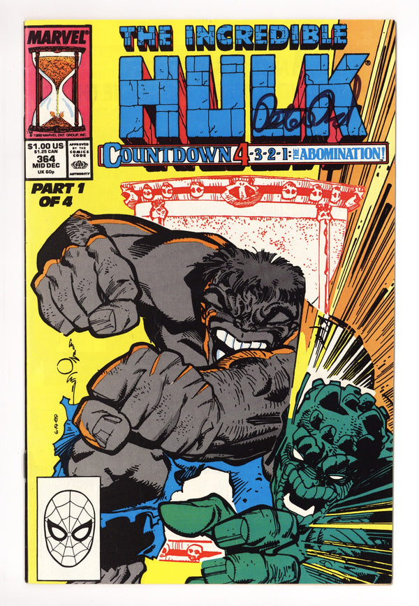 The Incredible Hulk Vol 1 364 VF+ (8.5) (1989) Signed x1 Cover Peter David