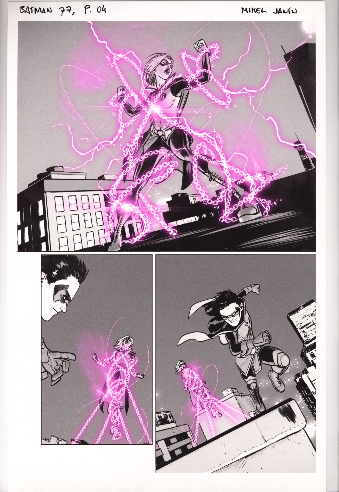 Batman Vol 3 77 Fine Art Monoprint: Page #4 (2019) Signed x1 Mike Janin 