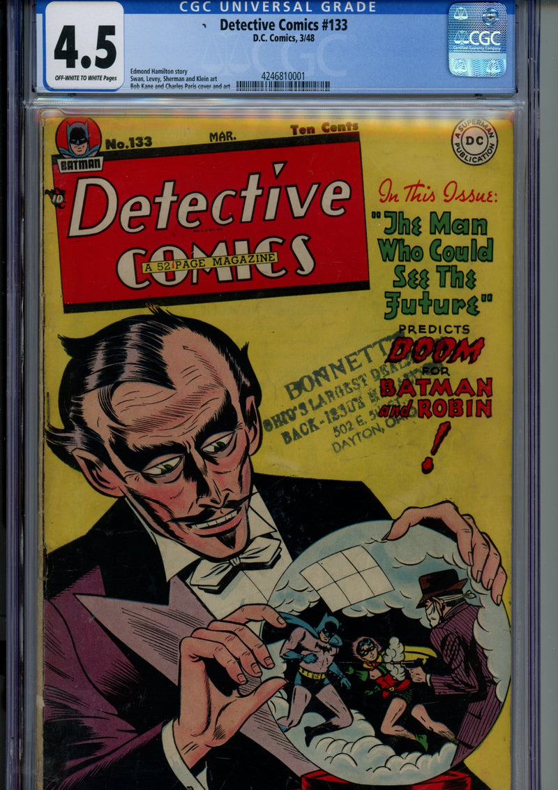 Detective Comics Vol 1 133 CGC 4.5 (VG+) (1948) 