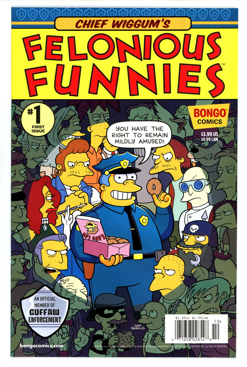 Simpsons One-Shot Wonders: Chief Wiggum's Felonius Funnies [nn] VF/NM (9.0) (2018) Newsstand 