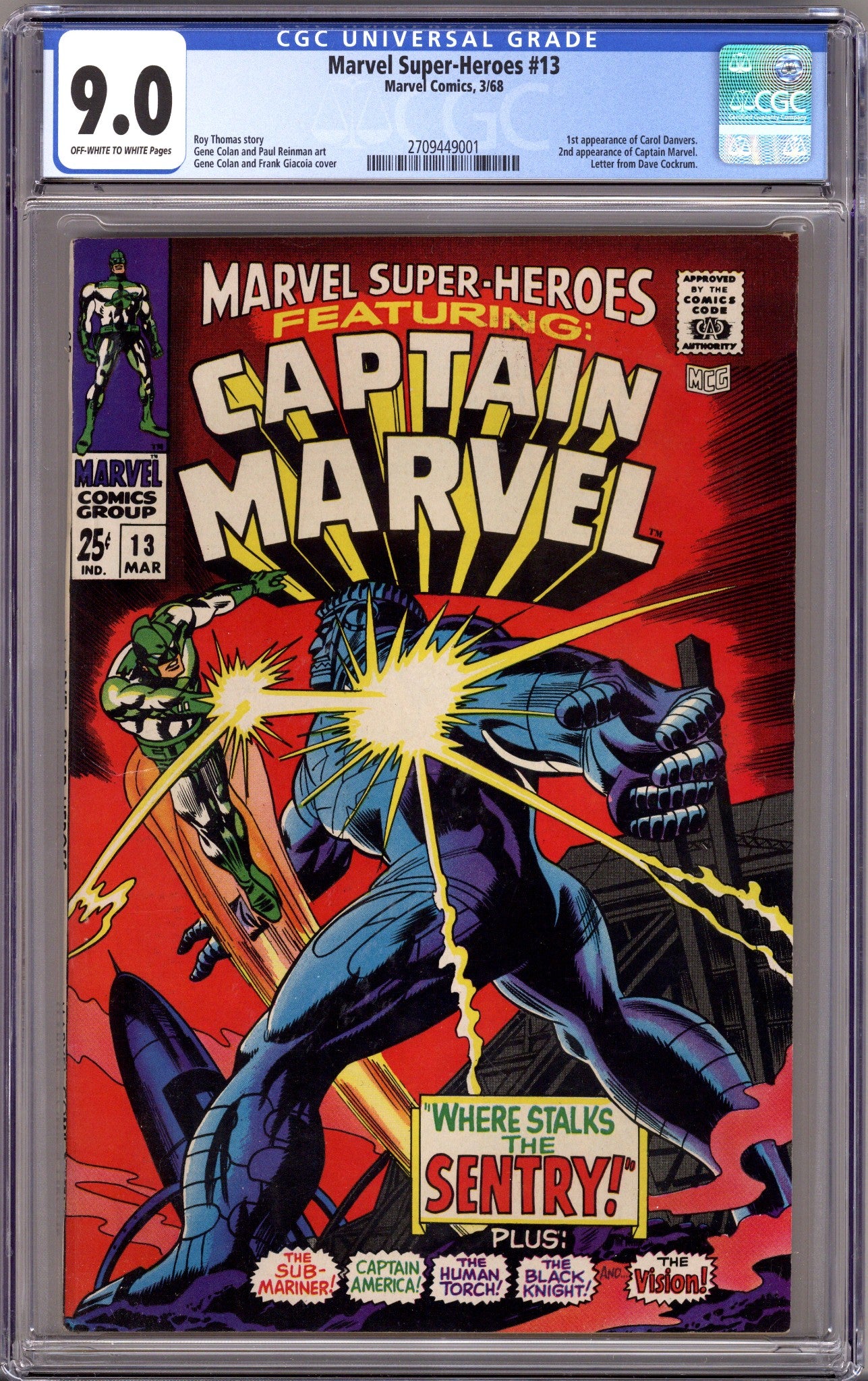 Marvel Super-Heroes Vol 1 13 CGC 9.0 (VF/NM) (1968)