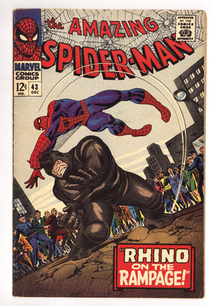 The Amazing Spider-Man Vol 1 43  FN- (5.5) Manufactured W/O Bottom Staple  (1966)