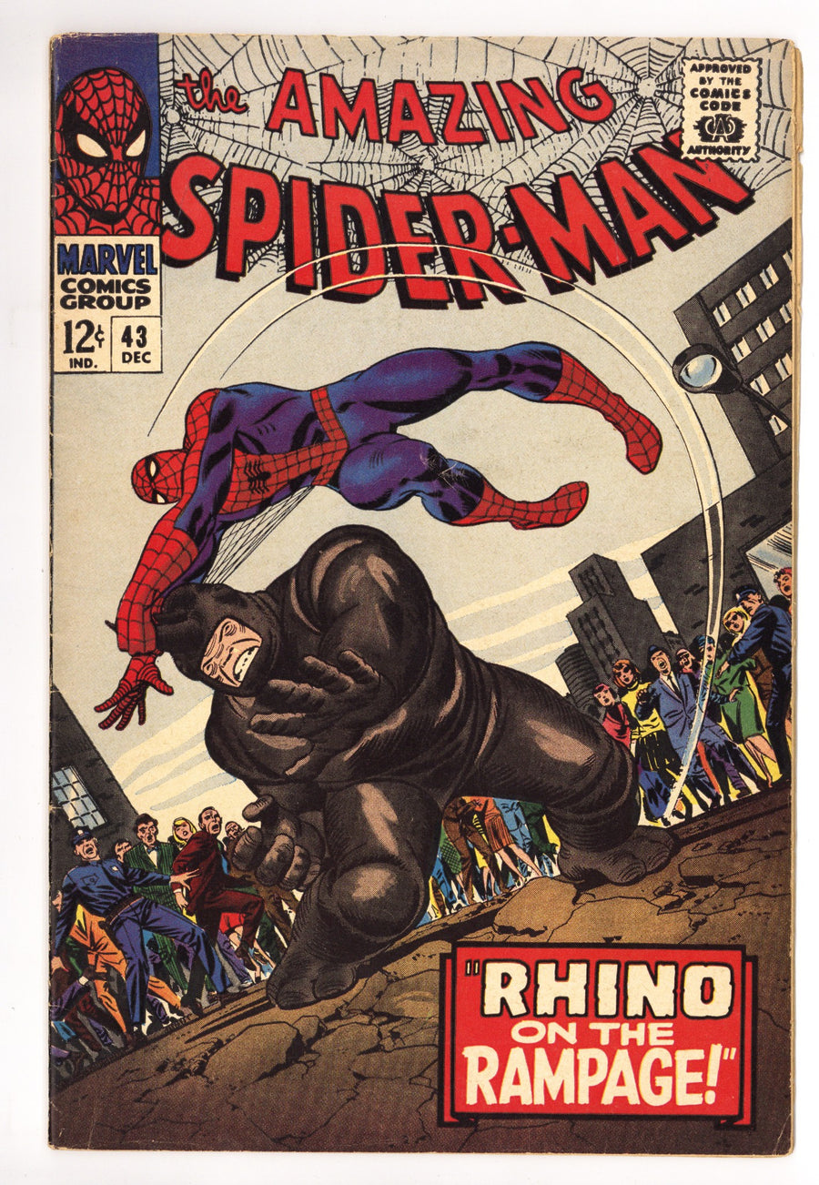 The Amazing Spider-Man Vol 1 43  FN- (5.5) Manufactured W/O Bottom Staple  (1966)        