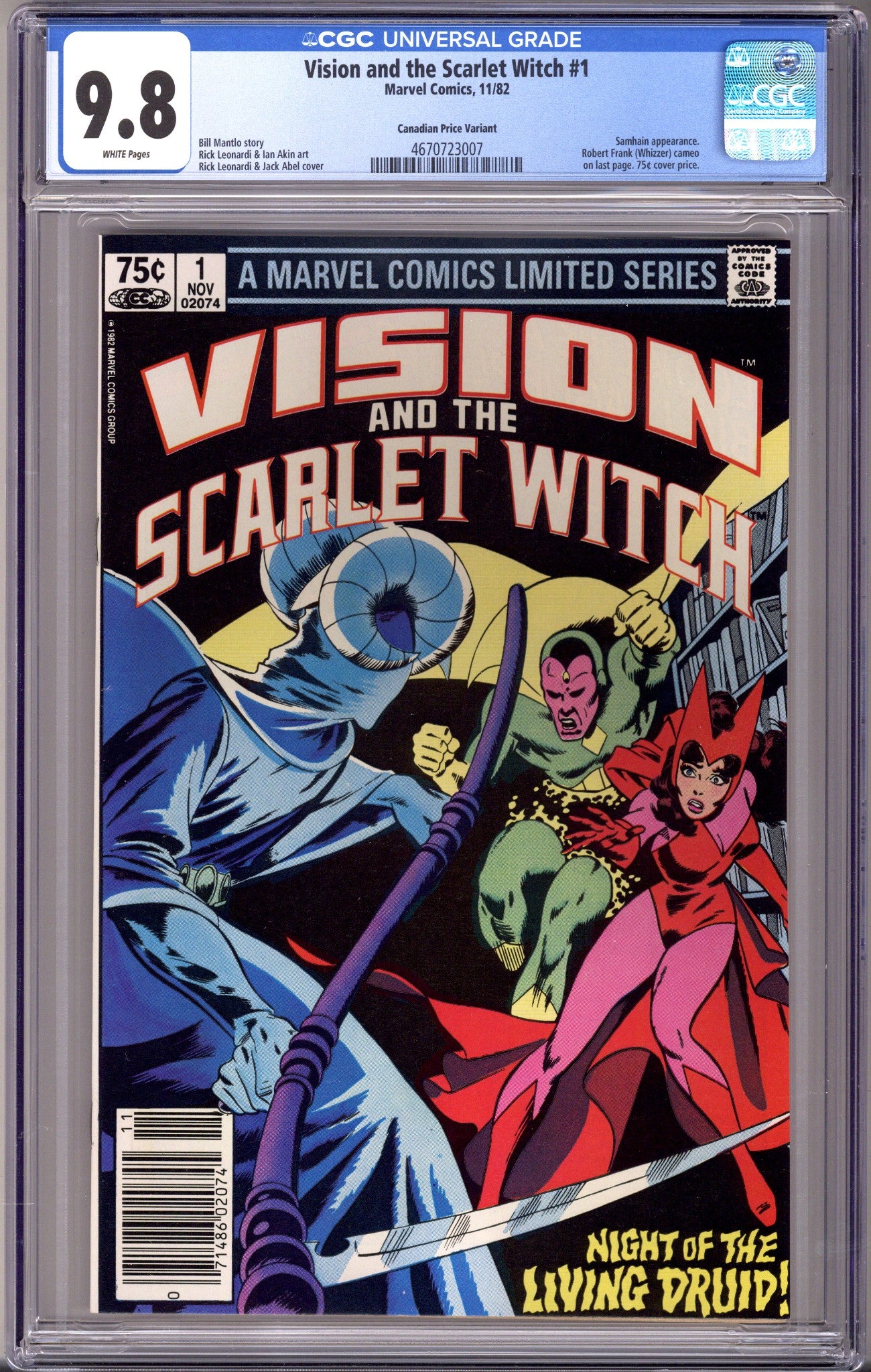 The Vision and the Scarlet Witch Vol 1 1 CGC 9.8 (NM/M) (1982) Canadian Price Variant 