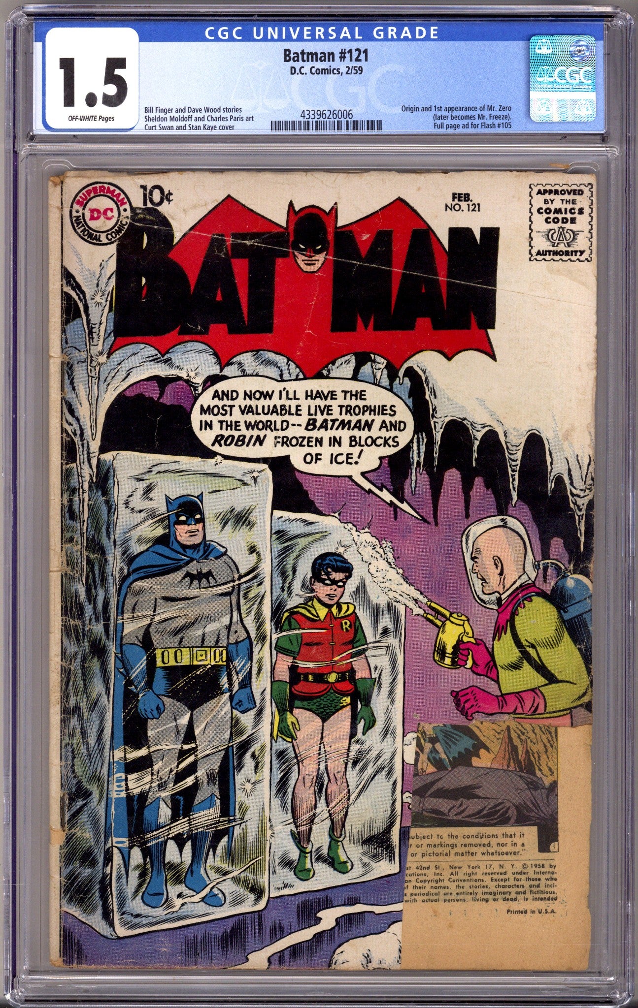 Batman Vol 1 121 CGC 1.5 (FR/GD) (1959) 