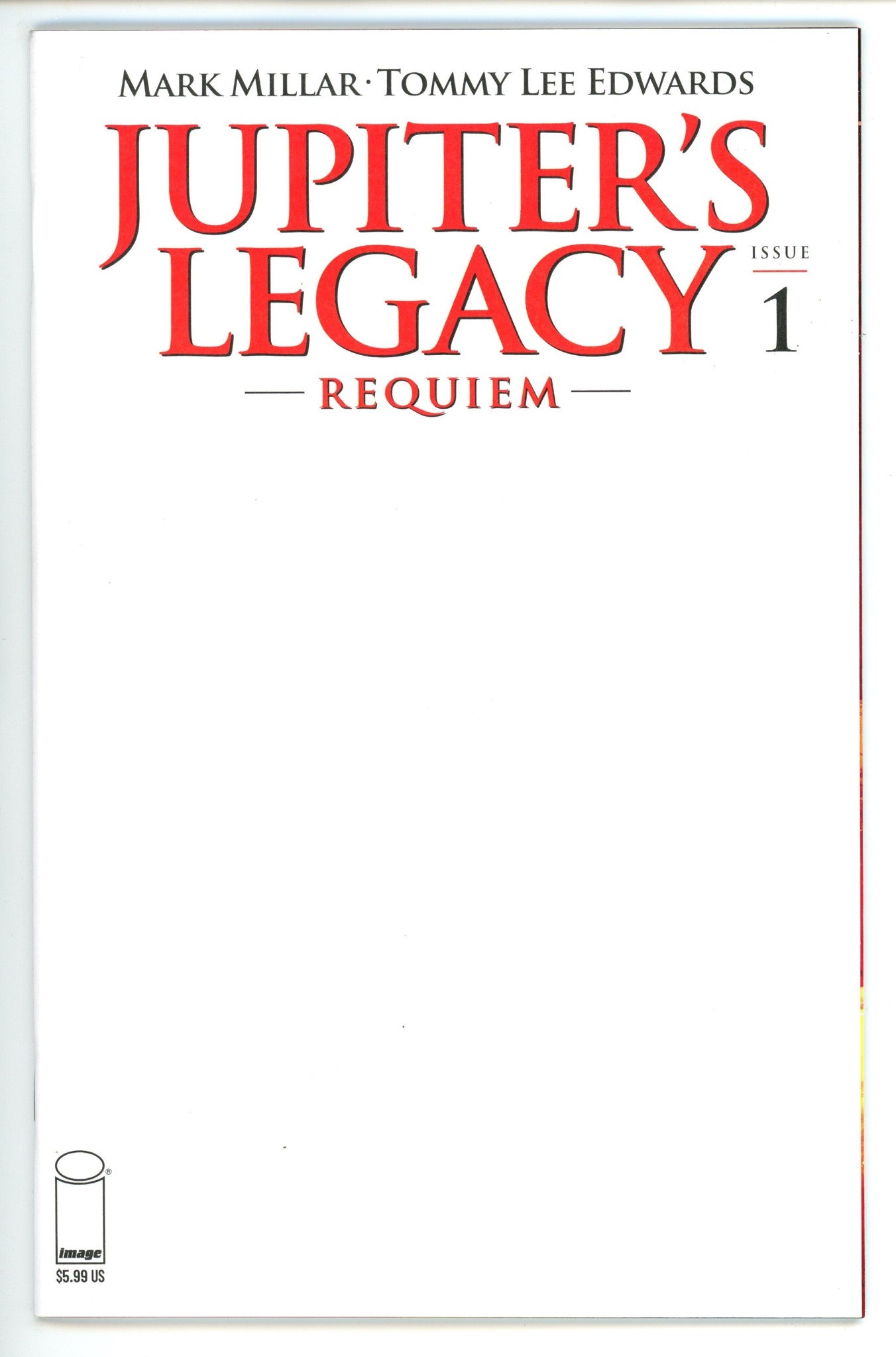 Jupiter's Legacy Requiem 1 High Grade (2021) Blank Variant 