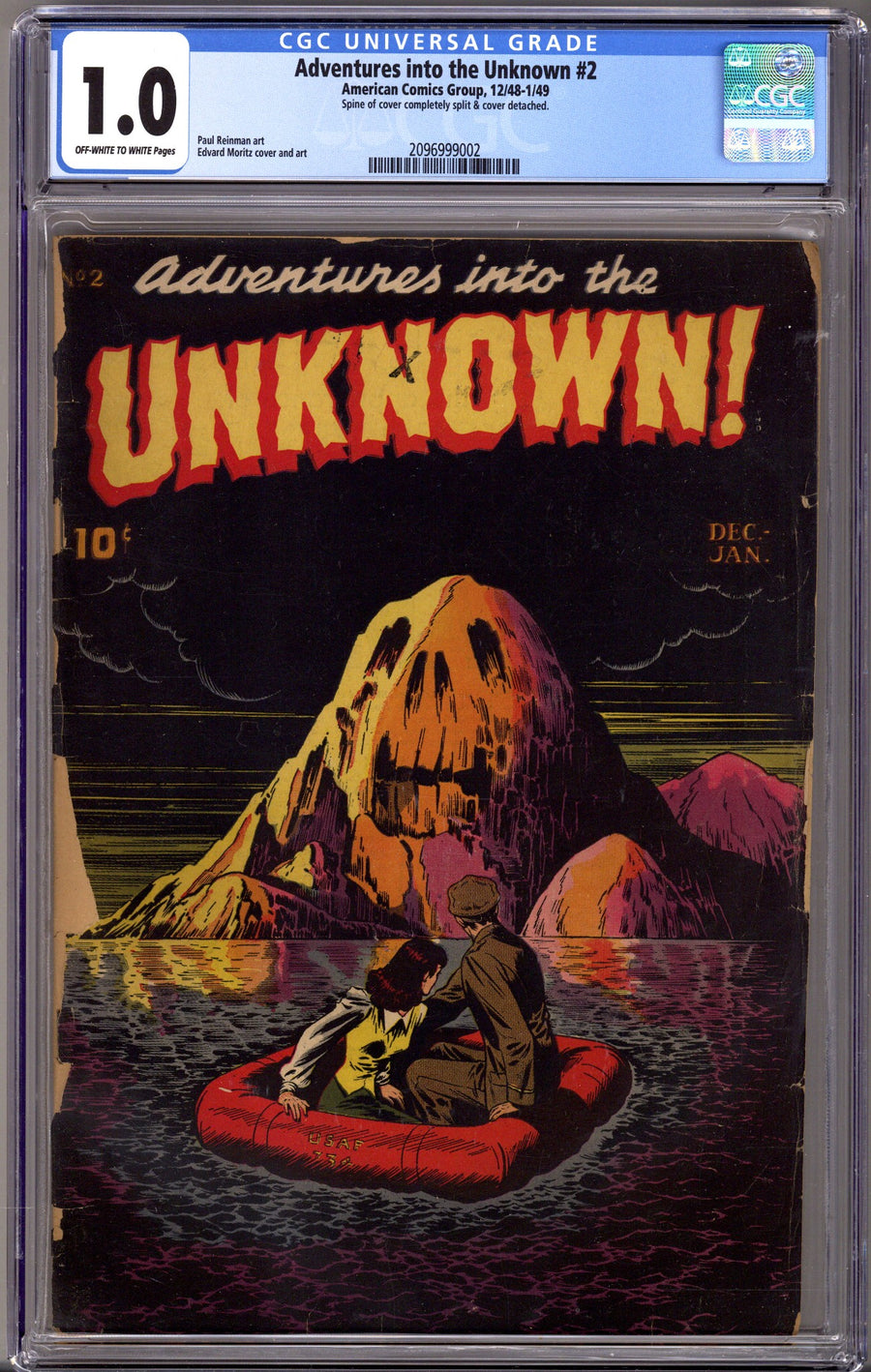 Adventures into the Unknown 2 CGC 1.0 (FR) Cover Detached (1948) 