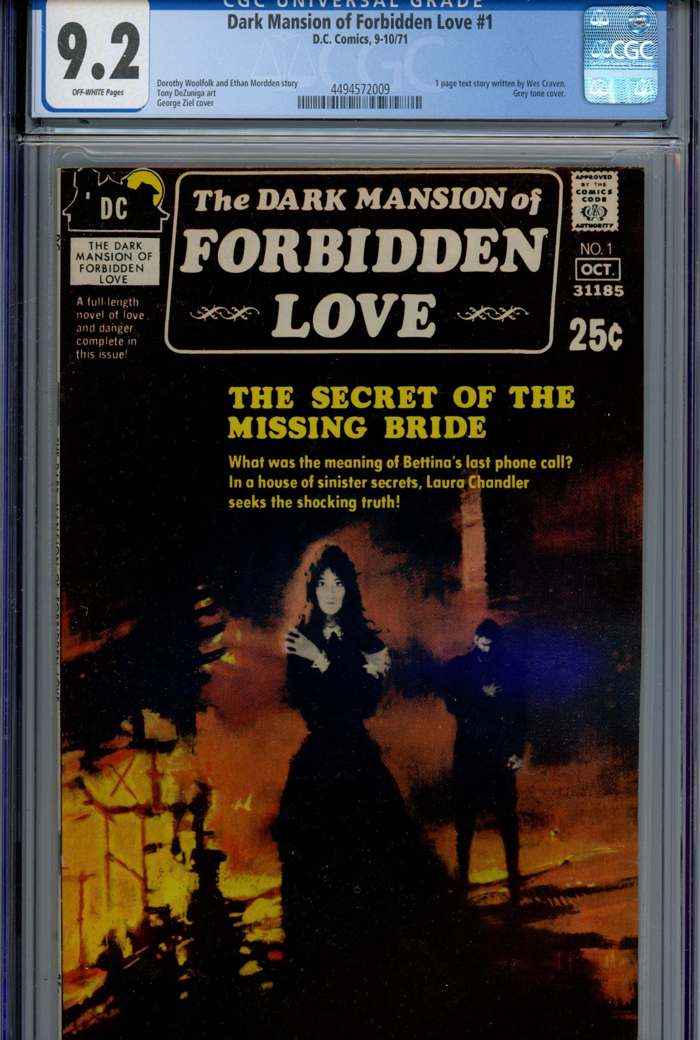 The Dark Mansion of Forbidden Love 1 CGC 9.2 (NM-) (1971) 