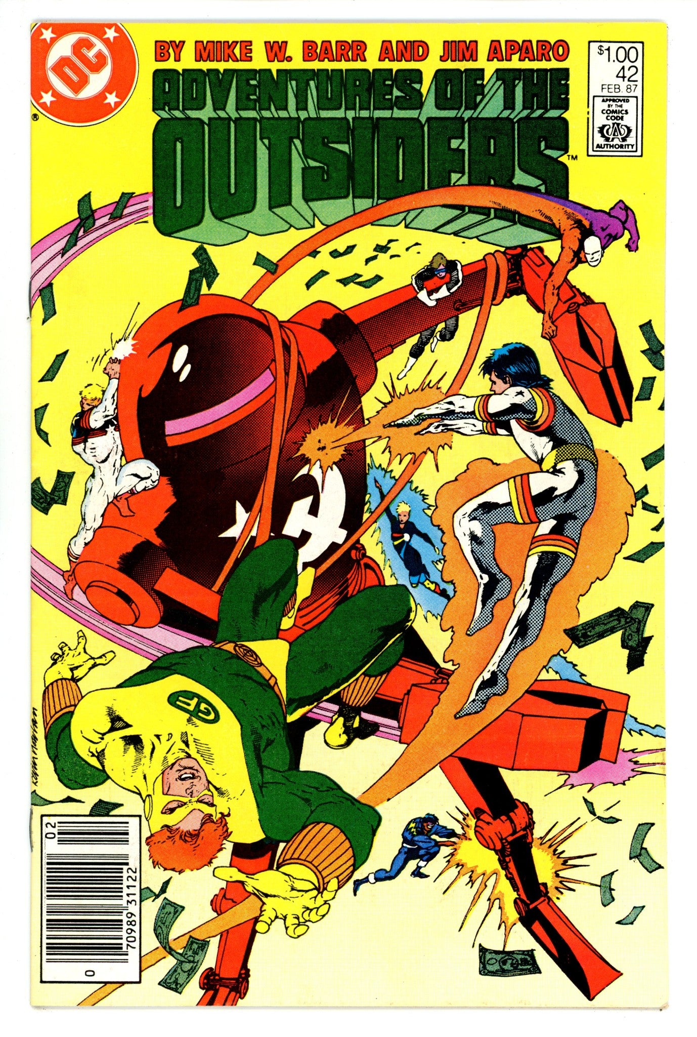 Adventures of the Outsiders Vol 1 42 VF- (7.5) (1987) Canadian Price Variant 