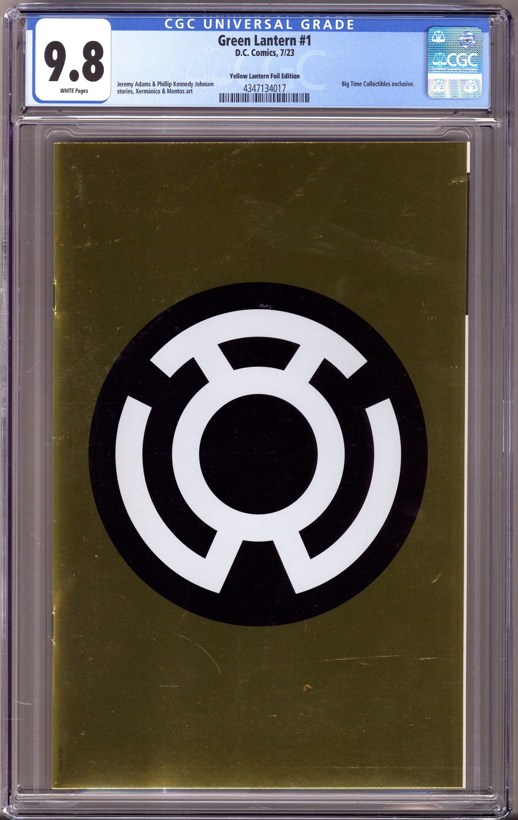 Green Lantern Vol 8 1 CGC 9.8 (NM/M)   (2023) Yellow Lantern Foil   Exclusive Variant  